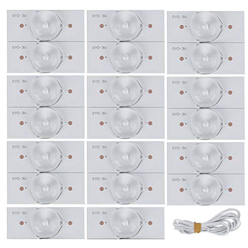 KUIDAMOS 20PCS 3V SMD Lamp Beads mit Fiberglas Board Concave Lens Fliter Strips für LED-TV-Reparatur DIY LED Panel Light(20PCS) von KUIDAMOS