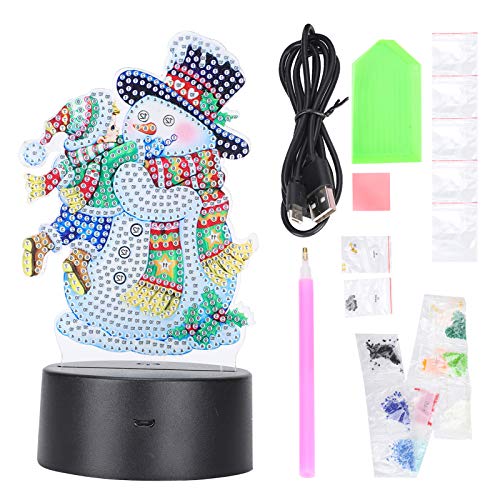 KUIDAMOS 3D USB Flame Night Bulb, Schneemann Diamond Painting Zubehör` für Kinder, Jugendliche und Erwachsene zum Aufbewahren als Souvenir von KUIDAMOS