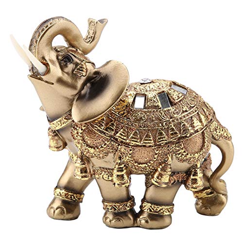 KUIDAMOS Lucky Feng Shui Goldene Elefantenstatue Skulptur, Reichtumsfigur Glückwunschgeschenk Bürodekoration Heimdekoration, 3 Typ(Large) von KUIDAMOS