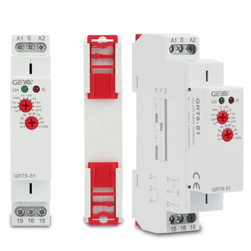 Timer-Relais Mini-Ausschaltverzögerungs-Relais-Timer, 0,1 s - 10 Tage Weitbereichs-LED-Anzeigen, stabile Leistung Relais DIN-Schienentyp AC 220 V von KUIDAMOS