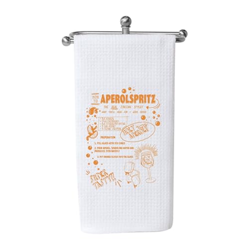 KUIYAI Aperol Küchenhandtuch und Geschirrtuch mit Spritz-Motiv, italienisches Sommer-Geschenk, Cocktail von KUIYAI