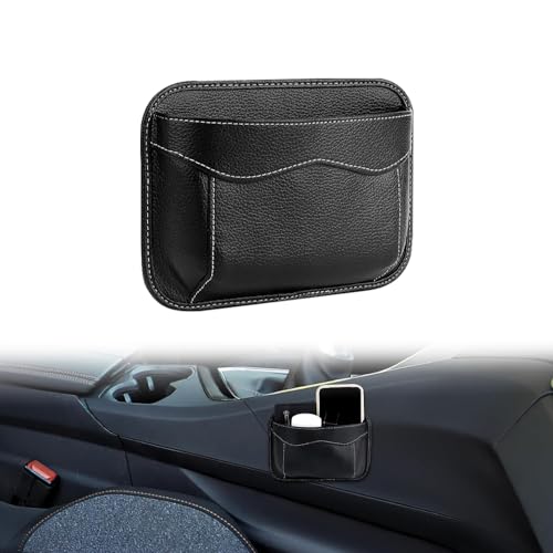 KUIZHEN Seitlicher Organizer für Autositze, 12x18cm Seitentasche für Autositze, Wasserdicht PU-Leder Auto Aufbewahrungstasche für Seiten und Rückenlehnen von Autositzen Schwarz von KUIZHEN