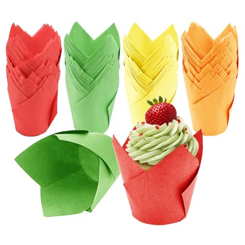 Tulpen Muffinförmchen aus Papier, 200 Stück Cupcake Backbecher Wrapper für Party, Hochzeit, Geburtstag Tulpen Muffinförmchen aus Papier, 200 Stück Cupcake Backbecher Wrapper für Party, Hochzeit, Geburtstag von KUIZHEN