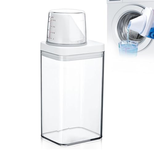 KUIZHEN Waschmittelspender mit Messbecher, Waschmittel Aufbewahrung Aufbewahrung Spender Waschpulverspender Waschpulver Dose Mehrzweck Waschpulver Spender Waschmittelbox 1500ml von KUIZHEN