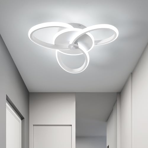 KUKAK Deckenlampe,22W LED Deckenleuchte,6000K Modern Kreative Minimalistische Deckenlampen, Deckenbeleuchtung Lampen für Balkone Schlafzimmer Badezimmer Flur Küche Gang Balkon Weiß von KUKAK