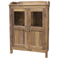 Vintage Vitrine Altes Holz H 100 cm, Kleine Altholz Vitrinen-Anrichte Oder Landhaus Kommode Mit Holz-Glastüren, Antiker Landhausstil Möbel Vintage Vitrine Altes Holz H 100 cm, Kleine Altholz Vitrinen-Anrichte Oder Landhaus Kommode Mit Holz-Glastüren, Antiker Landhausstil Möbel von KUKIDE
