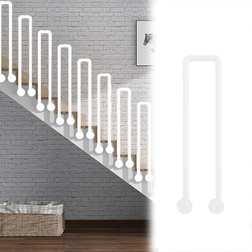 KUKIXKK Haltegriffe, Handläufe für Außentreppen, Treppenhandläufe, Treppengeländerhandläufe für Innentreppen, Treppengeländer für Treppenstufen im Innen- und Außenbereich(Wit,H 35cm/13.7in) von KUKIXKK