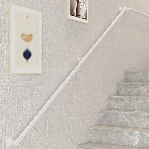 KUKIXKK Moderne Treppenhandläufe, sichere Wandhalterung für Treppengeländer, Handläufe für Senioren, Sicherheitshandläufe für ältere Menschen, Haltegriffhandlauf(Wit,8ft/244cm) von KUKIXKK