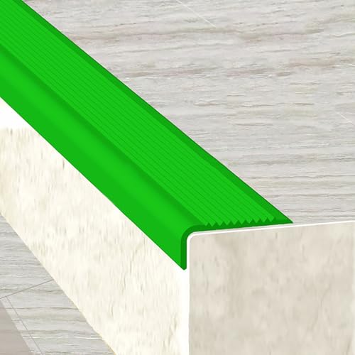 KUKIXKK PVC Winkelprofil Treppenkantenprofil Selbstklebend treppenprofil Kantenschutz treppenstufen Eckenschutz Eckleiste Winkelleiste, Stufenkantenprofil, Breite 1,5x4cm(Green,3.3m/10.83ft) von KUKIXKK