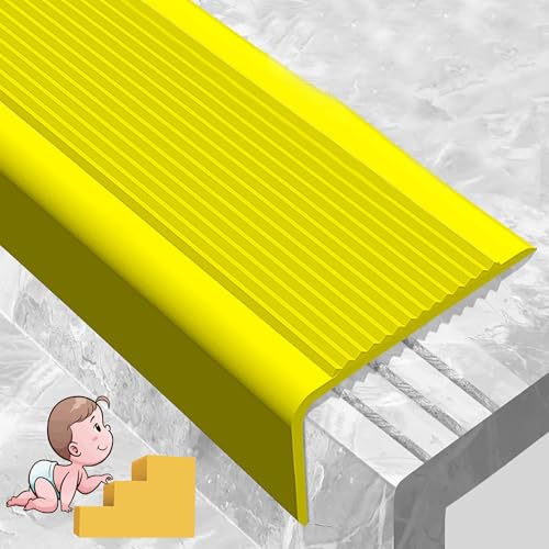 KUKIXKK PVC Winkelprofil Treppenkantenprofil in L-Form Kantenschutz Eckenschutz Eckleiste Winkelleiste, Kantenschutz Eckenschutz(Giallo,1m/3.28ft) von KUKIXKK