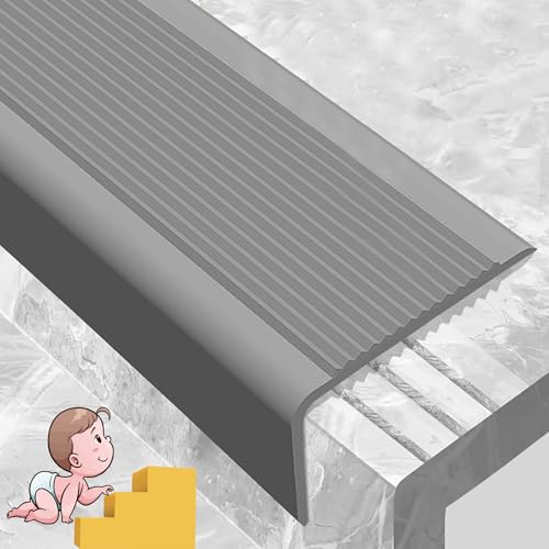 KUKIXKK PVC Winkelprofil Treppenkantenprofil in L-Form Kantenschutz Eckenschutz Eckleiste Winkelleiste, Kantenschutz Eckenschutz(Gray,8.4m/27.56ft) von KUKIXKK