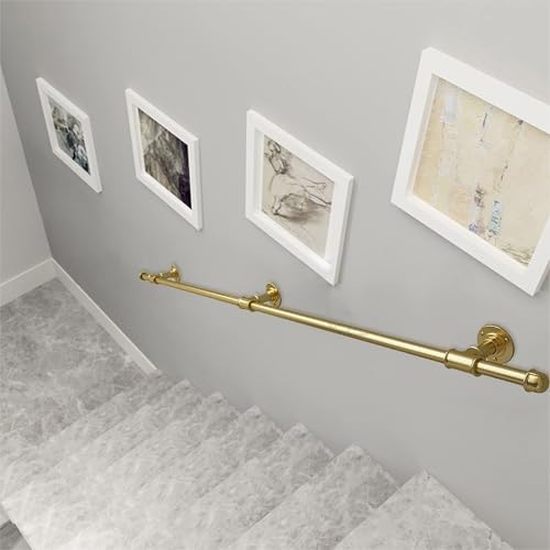 KUKIXKK Stabile Handläufe für Außentreppen, Metall-Außenhandlauf für Außentreppen, Sicherheitshaltegriffe für Senioren, Treppengeländer und Treppenhandläufe(Gold,15 ft/457cm) von KUKIXKK
