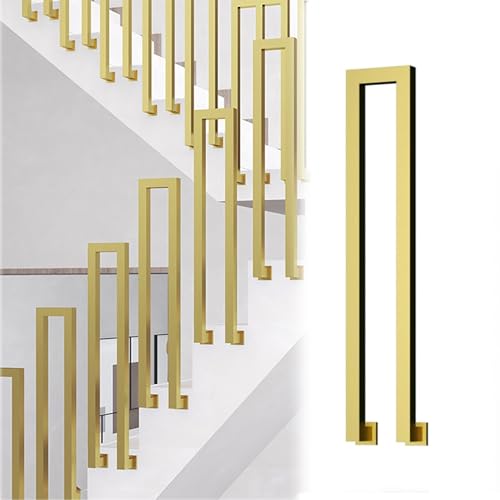 KUKIXKK Treppengeländer Innen, Metall Handlauf Treppe, stiegengeländer handläufe für Treppen, Brüstung, Balkon,(Gold,H 35cm/13.7in) von KUKIXKK