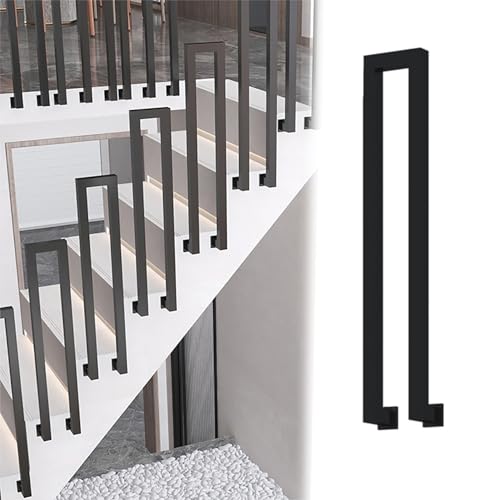 KUKIXKK Treppengeländer Innen, Metall Handlauf Treppe, stiegengeländer handläufe für Treppen, Brüstung, Balkon,(Nero,H 35cm/13.7in) von KUKIXKK