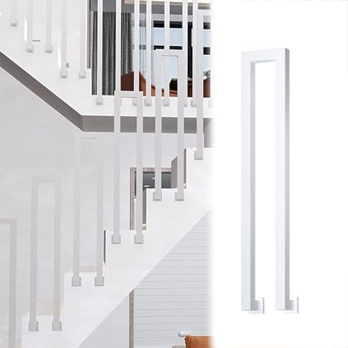 KUKIXKK Treppengeländer Innen, Metall Handlauf Treppe, stiegengeländer handläufe für Treppen, Brüstung, Balkon,(Wit,H 85cm/33.4in) von KUKIXKK
