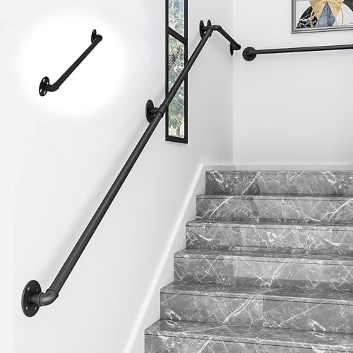 KUKIXKK Treppengeländer innen, handlauf treppe, handläufe für treppen, stiegengeländer geländer innen für Villen, Balkone, Flure, Wohnungen,(Nero,80cm/31.4in) von KUKIXKK