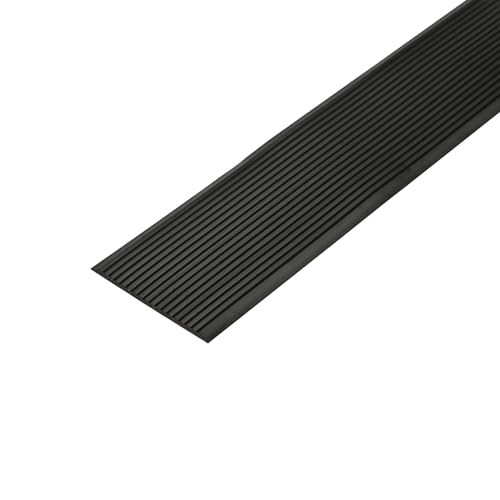 KUKIXKK Treppenkantenprofil, Selbstklebende treppenprofil, rutschfeste winkelprofil aus Gummi, kantenschutz selbstklebend Stufenkanten für drinnen und draußen(Black-W4cm,L 2.1m/ 6.9ft) von KUKIXKK