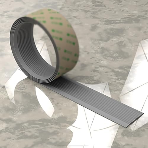 KUKIXKK Treppenkantenprofil PVC Stufenkantenprofil Safety Kantenschutz Selbstklebend Treppenprofil, PVC Kunststoff Antirutsch-Profil für Treppenkanten, Breite: 6cm(Gray,2.3m/90.5in) von KUKIXKK