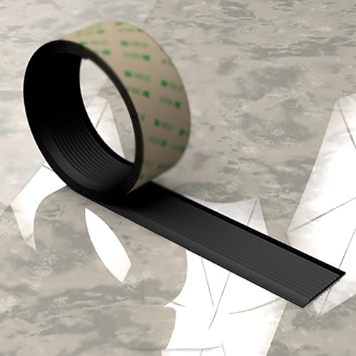 KUKIXKK Treppenkantenprofil PVC Stufenkantenprofil Safety Kantenschutz Selbstklebend Treppenprofil, PVC Kunststoff Antirutsch-Profil für Treppenkanten, Breite: 6cm(Nero,1.8m/70.9in) von KUKIXKK