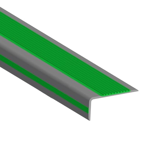 KUKIXKK Treppenkantenprofil selbstklebend, kantenschutz treppenstufen, treppenprofil stufenkantenprofil, Eckenschutz Eckleiste für Treppen, Breite 2,5 x cm(Green,L 82.7in/2.1m) von KUKIXKK