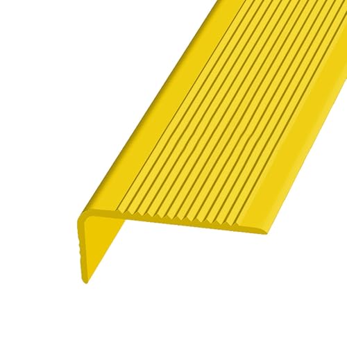 KUKIXKK Treppenkantenprofil selbstklebend aus Gummi, PVC Winkelprofil Treppenstufen, rutschfest, Selbstklebender Kantenschutz, für Innen- und Außentreppen, Breite: 3x7cm(Giallo,1.2m/3.94ft) von KUKIXKK