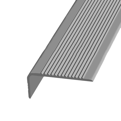 KUKIXKK Treppenkantenprofil selbstklebend aus Gummi, PVC Winkelprofil Treppenstufen, rutschfest, Selbstklebender Kantenschutz, für Innen- und Außentreppen, Breite: 3x7cm(Gray,8.8m/28.87ft) von KUKIXKK