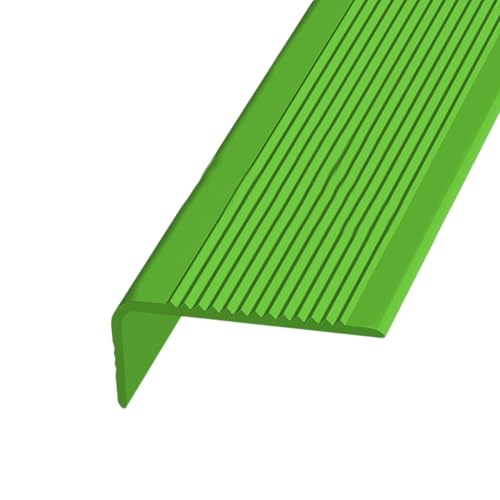 KUKIXKK Treppenkantenprofil selbstklebend aus Gummi, PVC Winkelprofil Treppenstufen, rutschfest, Selbstklebender Kantenschutz, für Innen- und Außentreppen, Breite: 3x7cm(Green,15m/49.21ft) von KUKIXKK
