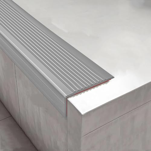 KUKIXKK Treppenkantenprofil selbstklebend treppenprofil winkelprofi stufenkantenprofil kantenprofil, L-Form Eckschutzschiene Safety,Breite: 5x2,5cm(Gray,5m/16.40ft) von KUKIXKK