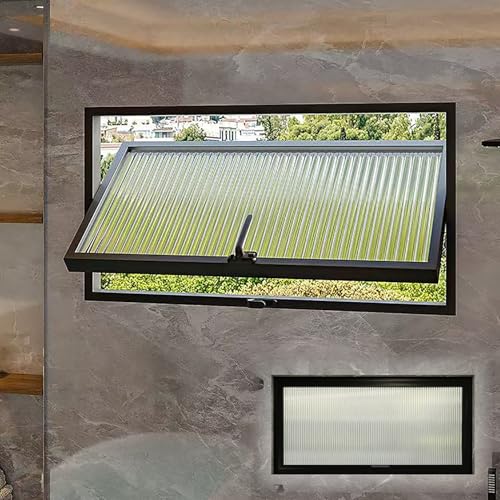 Schiebefenster Badezimmerfenster, Ersatzfenster Schuppenfenster aus gehärtetem Glas, Kellerfenster Bullaugenfenster, flächenbündig montierte Haushaltsfenster für Mobilheime, Duschen, Hühnerstall(Nero, Schiebefenster Badezimmerfenster, Ersatzfenster Schuppenfenster aus gehärtetem Glas, Kellerfenster Bullaugenfenster, flächenbündig montierte Haushaltsfenster für Mobilheime, Duschen, Hühnerstall(Nero, von KUKIXKK