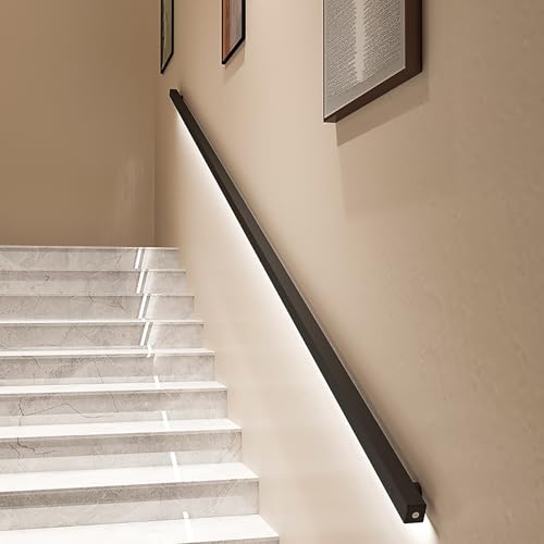 Treppenhandlauf, Starke LED-Treppenhandläufe, Treppenlicht-Duschhaltegriffe für Senioren, Handlauf mit Körpersensorbeleuchtung, Sichere Handläufe, Sicherheitshandlauf für Innenbereich(6ft/183cm) von KUKIXKK