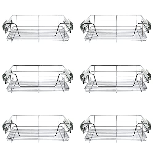 6 x KuKoo Teleskopschublade 60cm Ausziehbare Küchenschublade Schrankauszug Ablage Küchen Regal Korbauszug Schlafzimmerschublade für 600mm Breite Schränke Küchenorganisation Aufbewahrung Ordnungssystem von Kukoo