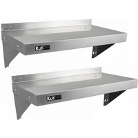 KuKoo Gastronomie Edelstahl Wandregal Küchenregal Edelstahlregal mit Gratis 2 x Mikrofasertuch 900mm x 300mm - Silber von MONSTER SHOP