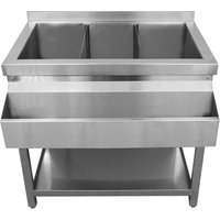 KuKoo Gastro Edelstahl Cocktail Station Barmixertheke Bar Theke mit Eisbehälter 85cm (h) x 55cm (l) x 85cm (b) - Silber von MONSTER SHOP