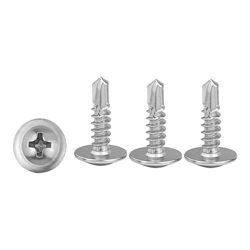 120pcs Selbstschneidende Schrauben Edelstahl,4.2 × 16mm Selbstschneidende Schrauben Metallschrauben Selbstschneidend für Stahl von KUKUJIWA