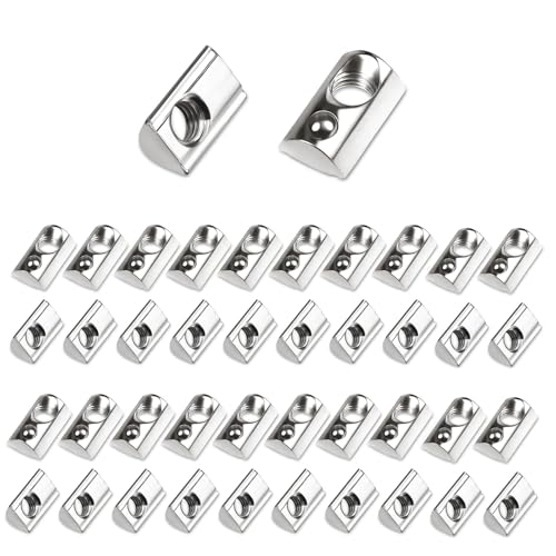 KUKUJIWA M6 42PCS Aluprofil Nutensteine, Nutensteine mit kugel Nut, Nutsteine Schrauben Set 30-Serie M6 Aluprofil,Kohlenstoffstahl Schiebemutter mit Federkugel von KUKUJIWA