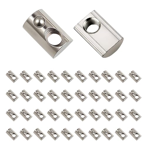KUKUJIWA 42pcs Nutensteine mit kugel Nut M8, Aluprofil Nutensteine Zentrierung Kugel T Nutsteine Schrauben Set, Gleitmuttern Hammermutter für Aluminiumprofil-Extrusionsschlitz 40-Serie von KUKUJIWA