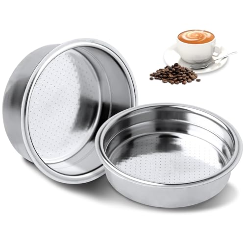 Sieb 51mm, 2 Stück Filterkorb für bodenlose 51 mm Siebträger, Edelstahlsieb für JoeFrex Siebträger zur Delonghi Dedica Serie Qualitäts Espressozubehör Sieb 51mm, 2 Stück Filterkorb für bodenlose 51 mm Siebträger, Edelstahlsieb für JoeFrex Siebträger zur Delonghi Dedica Serie Qualitäts Espressozubehör von KUKUPOW