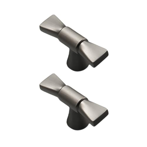 KUKUUU 2 Stück Schubladengriffe Möbelgriff Küchenschrank Fingerkantenknopf(Brushed Grey,Single Hole 1) von KUKUUU