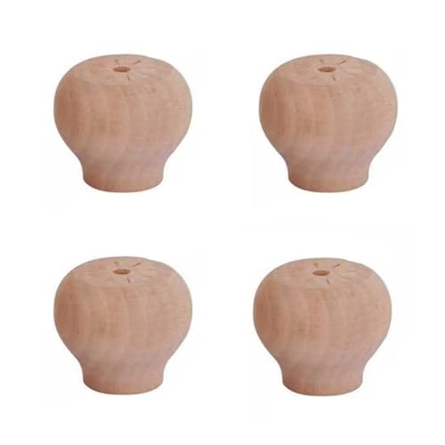 KUKUUU Möbelbeine aus Massivholz, für Couchtisch, Bank, Holzfarbe, 4 cm, 4 Stück von KUKUUU