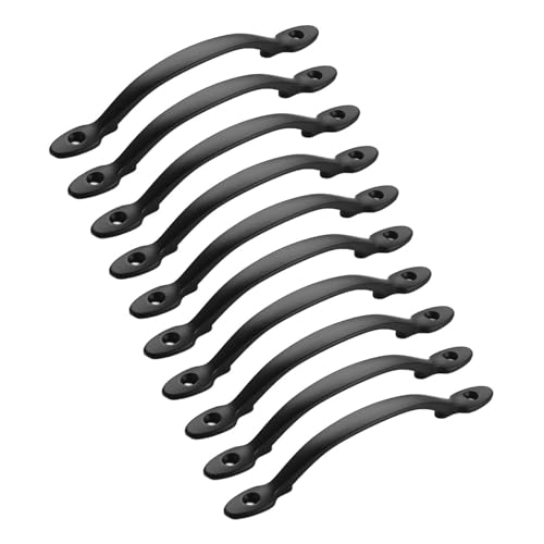 KUKUUU Schrankgriffe, Schubladengriffe, Küchen-Hardware (Schwarz, Stil B, große Größe), 10 Stück von KUKUUU