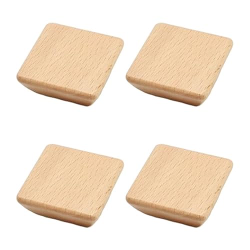 KUKUUU Schubladengriffe, Schrankknäufe, Möbeltürgriff, Dekoration (Buchenholz, quadratisch, 6 x 6 x 2 cm), 4 Stück von KUKUUU