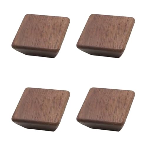 KUKUUU Schubladengriffe, Schrankknäufe, Möbeltürgriff, Dekoration (Walnussholz, quadratisch, 4,2 x 4,2 x 2 cm), 4 Stück von KUKUUU