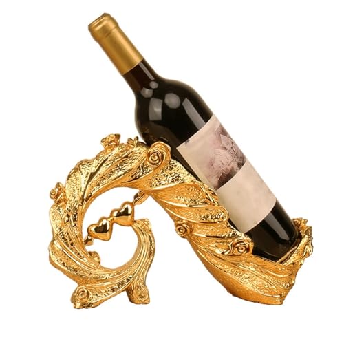 KUKUUU Weinflaschenhalter Pfau Statue Skulptur Dekoration Geschenk(Gold) von KUKUUU