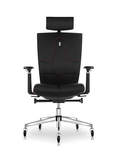KULIK SYSTEM Ergonomischer Büro-Schreibtischstuhl, bequemer und verstellbarer Stuhl mit Rücken- und Lendenwirbelstützsystem für lange Arbeitsstunden, patentiertes Design zur Linderung von Rücken- und von KULIK SYSTEM