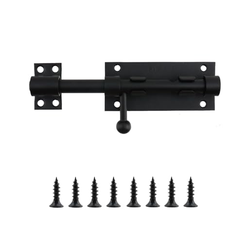 KUMGROT Zylinder-dicke Riegel mit Riegelloch, Schiebetürriegel, Edelstahl-Ersatzriegel für Außentore, Zäune, Ranch-Vorhängeschlösser, 16,5 cm, 2 Stück, schwarz KUMGROT Zylinder-dicke Riegel mit Riegelloch, Schiebetürriegel, Edelstahl-Ersatzriegel für Außentore, Zäune, Ranch-Vorhängeschlösser, 16,5 cm, 2 Stück, schwarz von KUMGROT