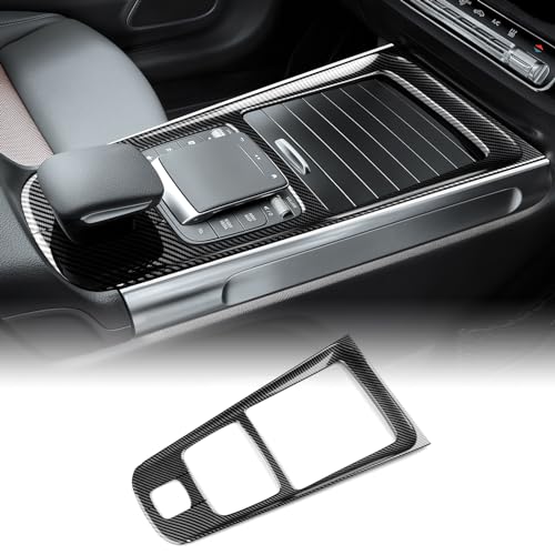 KUNGKIC ABS Auto Mitte Konsole Dekoration Panel Schalthebel Gangschaltung innerer Rahmen Aufkleber Compatible with Mercedes Benz GLB B-Class W247 X247 GLA H247 2019-2022 Zubehör Kohlefaser-Muster von KUNGKIC