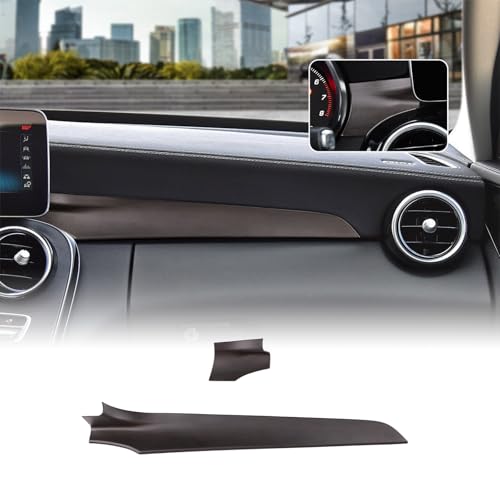 KUNGKIC Auto-Mittelkonsole Co-Pilot-Zierleiste Abdeckung Zierleiste Armaturenbrett Aufkleber Innenbereich Für Mercedes Benz C-Klasse W205 2015-2021 GLC X253 2016-2021 Zubehör ABS (Holzmaserung) von KUNGKIC