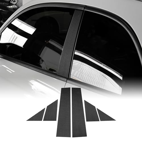 KUNGKIC Für FIAT 500 2008-2023 Abarth 595 595C 695 2012-2023 Kohlefaser Auto B Säule Abdeckung Auto Fenster Säule Dekorativ Aufkleber Dekorativ Fenster A B Säule Aufkleber Zubehör,6 PCS von KUNGKIC