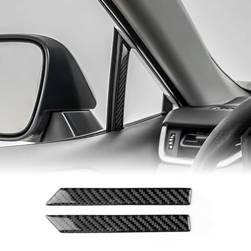 KUNGKIC Für Toyota RAV4 2019 2020 2021 2022 2023 2021 2025 Kohlefaser Auto A-Säulen-Zierstreifen-Aufkleber Innenbereich Zubehör (Schwarz) von KUNGKIC