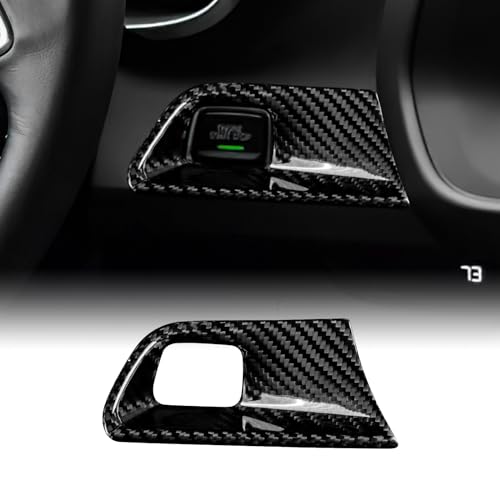 KUNGKIC Harte Kohlefaser Auto-Motor-Start-Stopp-Schalter Frame Zündschalter Aufkleber Innenbereich Compatible with Chevrolet Camaro 2016-2024 Zubehör,Schwarz von KUNGKIC